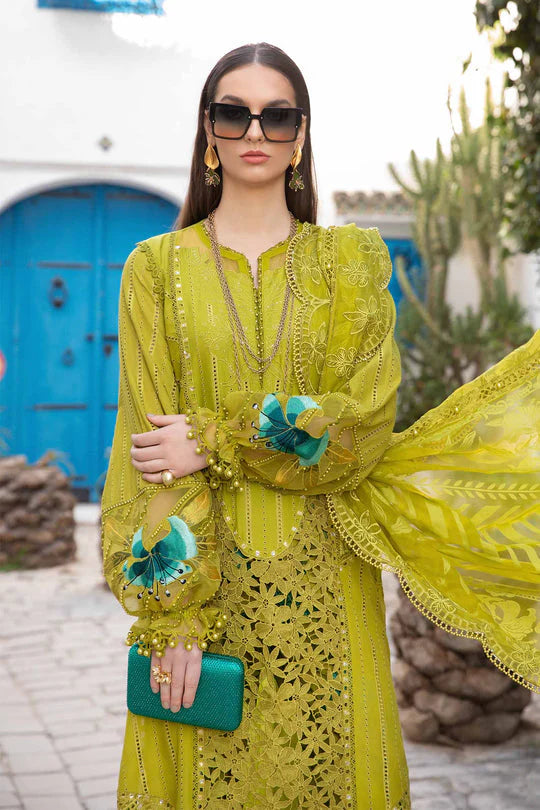 MARIA.B -EMBROIDED CUTWORK LAWN DRESS WITH FOUR SIDE EMBROIDED ORGANZA DUPATTA FN-135