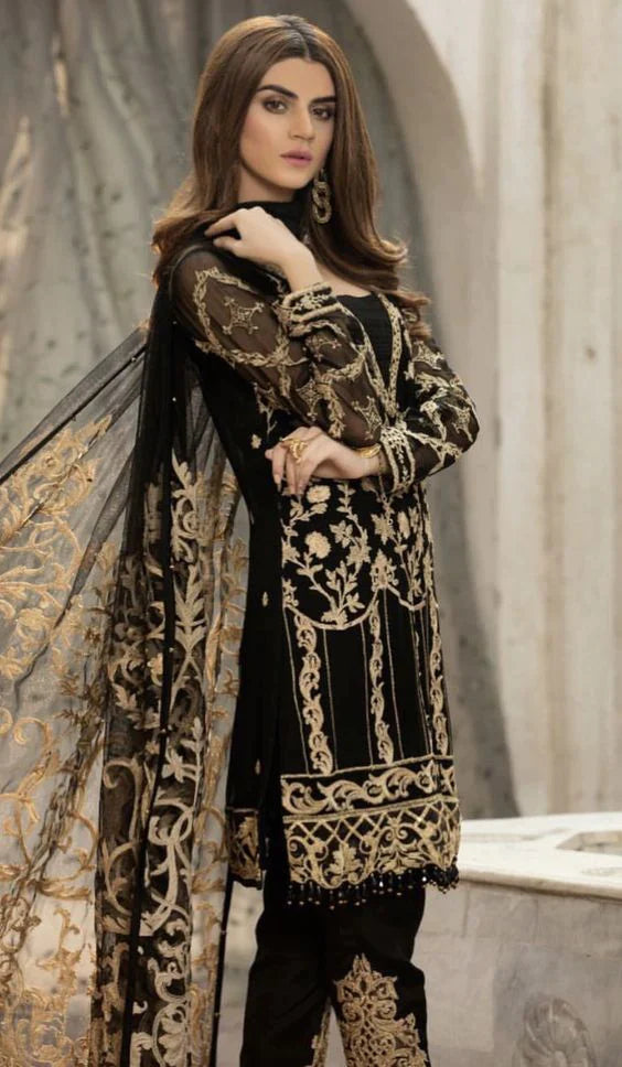 GULAAL -3PC HEAVY EMBROIDERED CHIFFON DRESS WITH FANCY EMBROIDERED CHIFFON DUPATTA- FPW-39