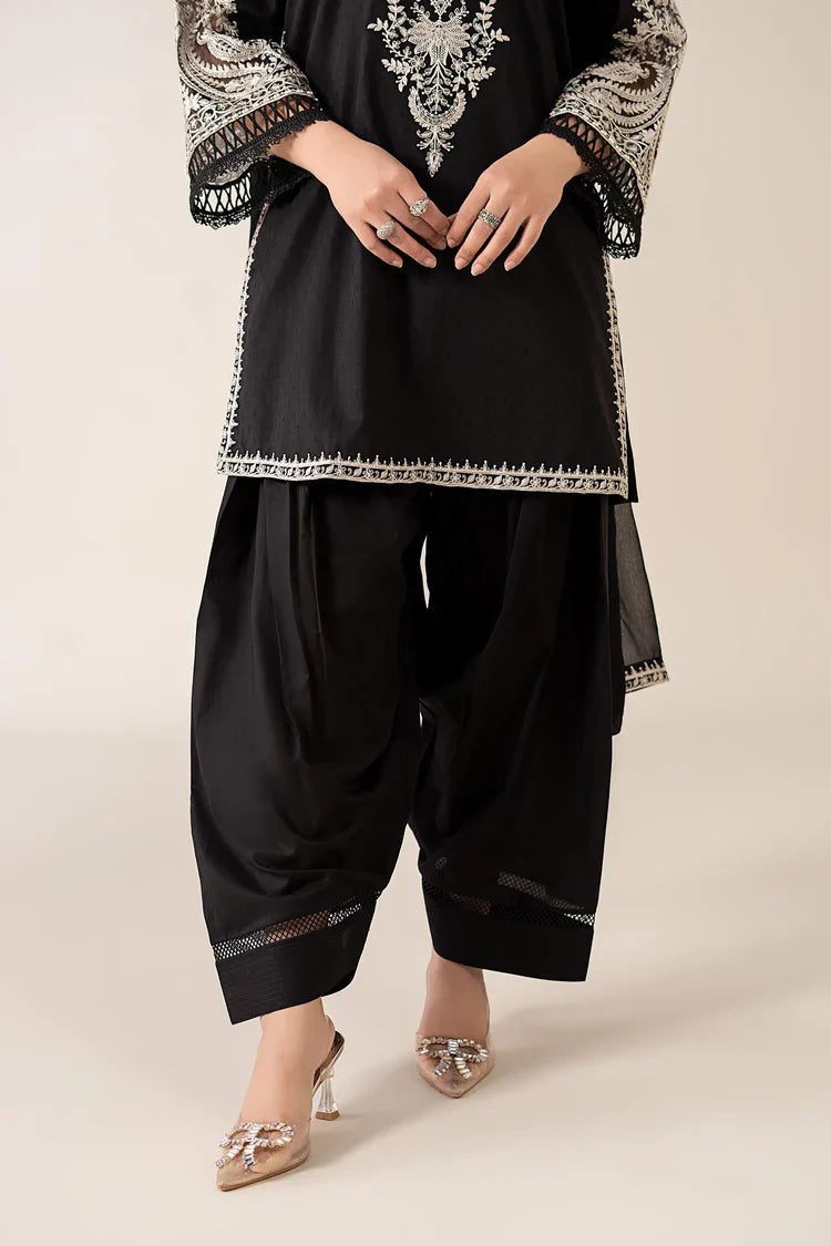 MARIA B- 3PC DHANAK EMBROIDERED SHIRT WITH DHANAK DYED SHAWL - FW-138