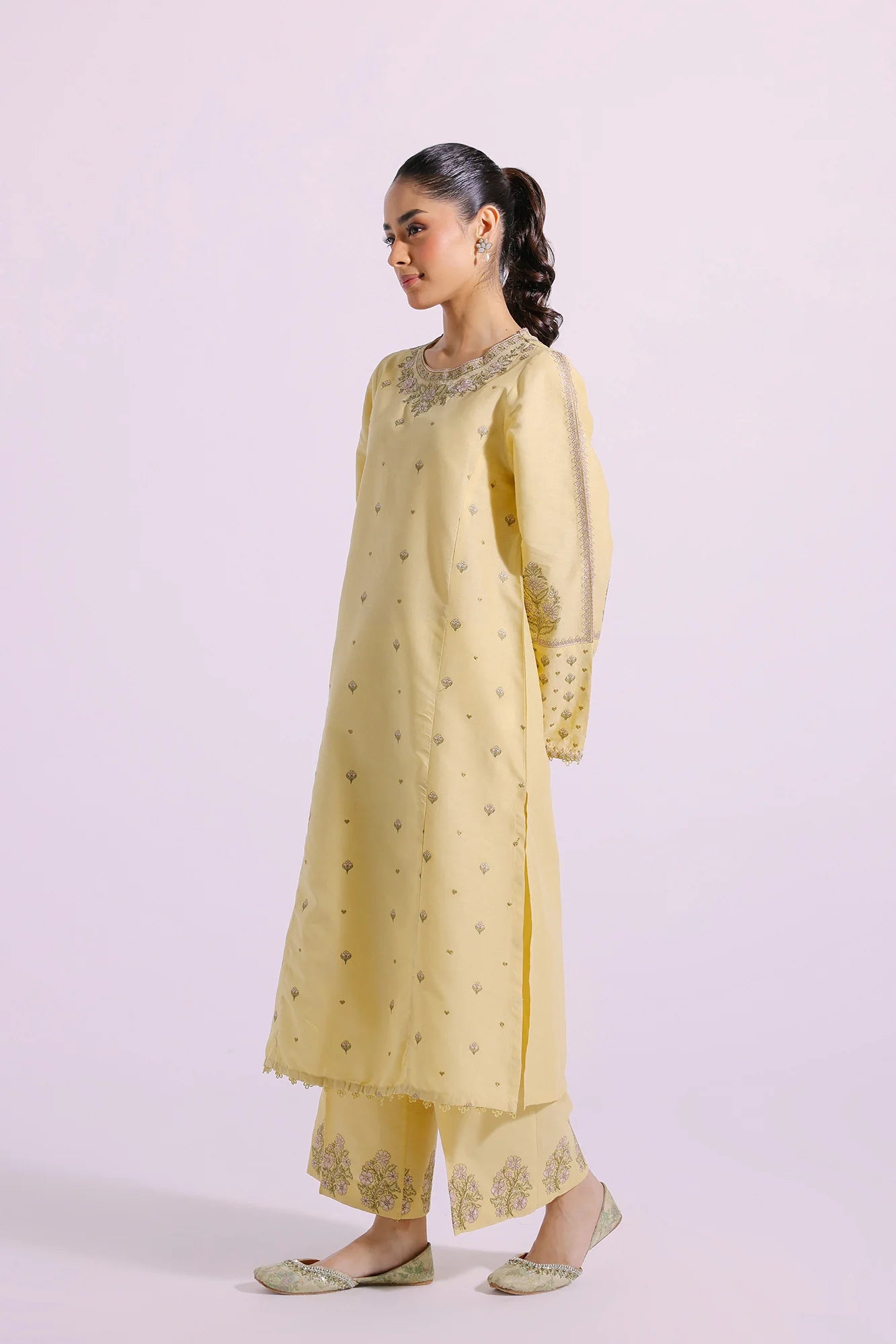 ETHNIC-3PC EMBROIDED LAWN DRESS WITH EMROIDED CHIFFON DUPATTA EL-18