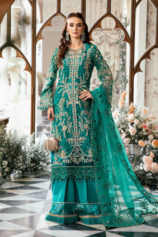 ASIM JOFA -3PC EMBROIDERED FANCY ORGANZA DRESS WITH HEAVY EMBROIDERED ORGANZA DUPATTA 4 SIDE EMBROIDERED- FPW-127