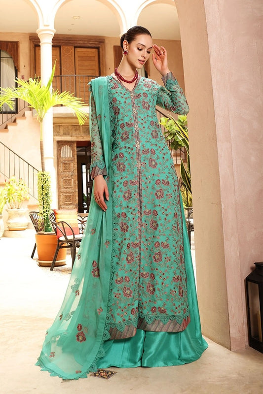 BAREEZE -3PC HEAVY EMBROIDERED LAWN DRESS WITH EMBROIDERED CHIFFON DUPATTA- EL-11