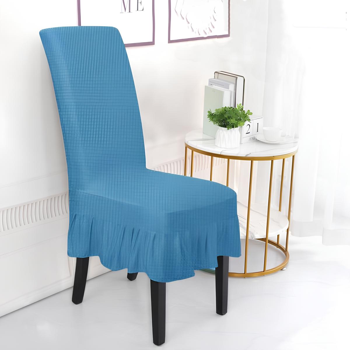 DECORATIVE FRILL CHAIR COVER 6 COLOURS