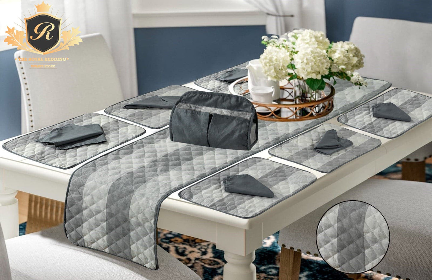 14 PCS QUILTED TABLE RUNNER SET