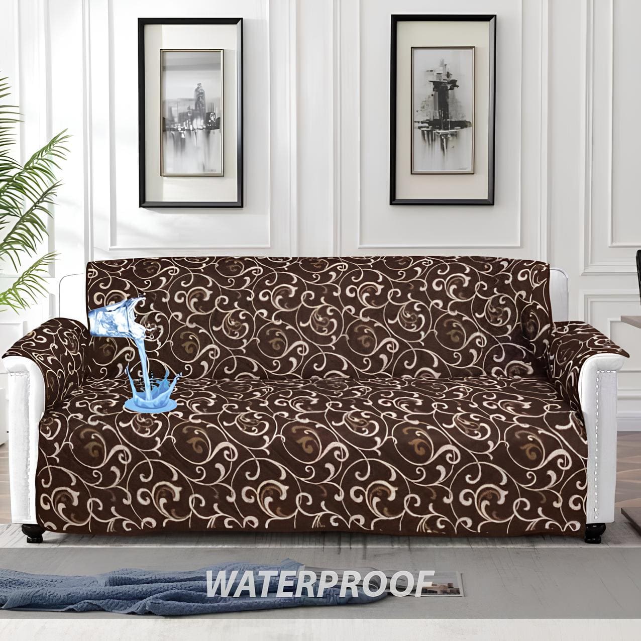 PRINTED QUILTED SOFA COVER 5 COLOURS