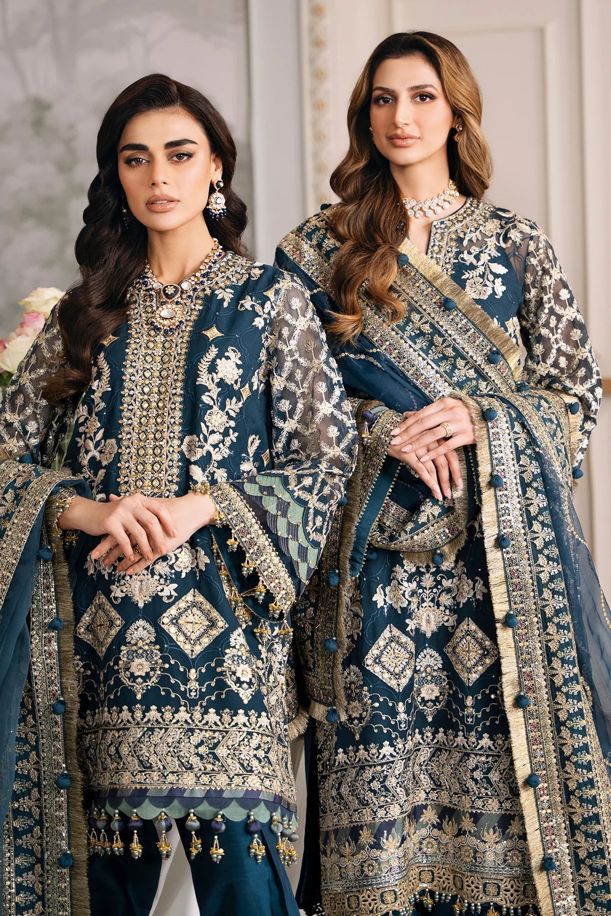 BAROQUE -3PC FULLY HEAVY EMBROIDERED FANCY PURE CHIFFON DRESS WITH 4 SIDE HEAVY EMBROIDERED PURE CHIFFON DUPATTA- FPW-106