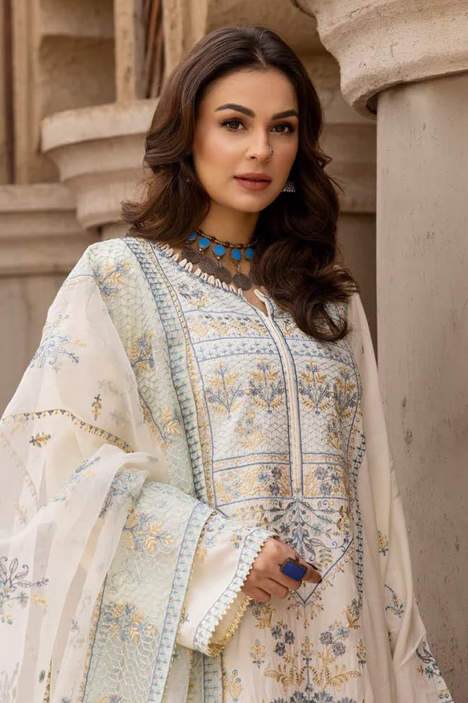 SILA -3PC FULL HEAVY EMBROIDERED CROSS STITCH LAWN DRESS WITH HEAVILY EMBROIDERED ORGANZA DUPATTA- FN-115