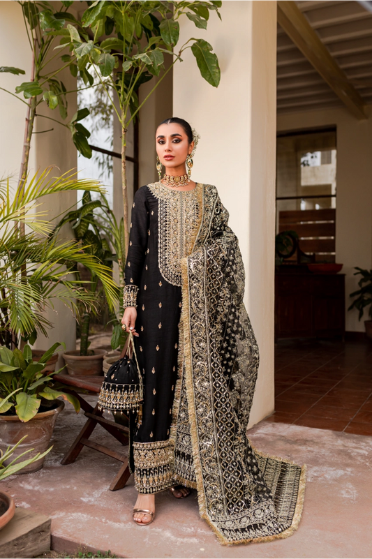 KANWAL MALIK -3PC EMBROIDERED HEAVY FANCY CHIFFON DRESS WITH FULL HEAVY EMBROIDERED NET DUPATTA- FCO-26