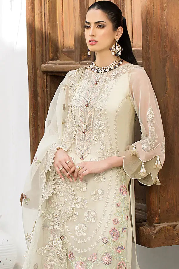 IMROZIA -EMBROIDED FANCY ORGANZA DRESS WITH 4 SIDE EMBROIDED HEAVY FANCY ORGANZA DUPATTA- FPW-02