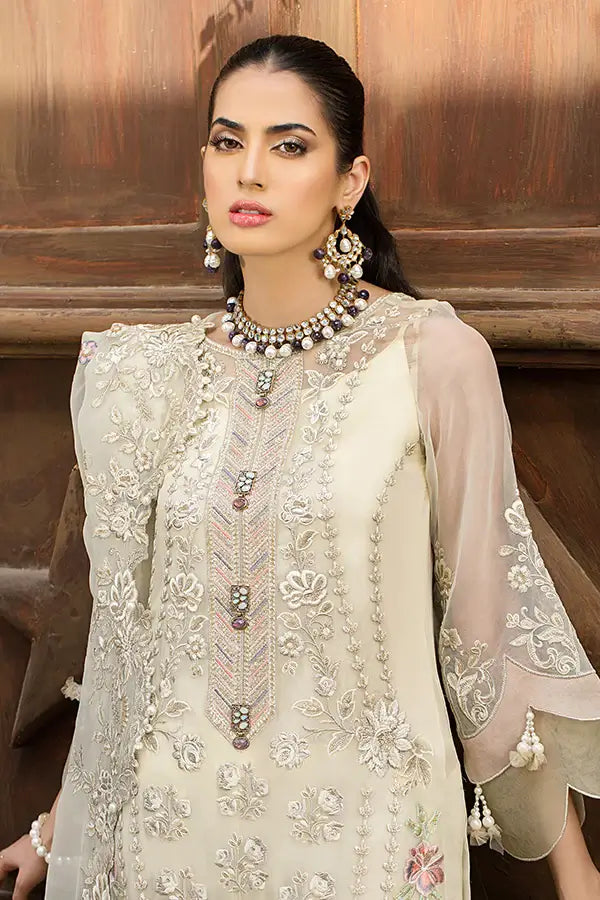 IMROZIA -EMBROIDED FANCY ORGANZA DRESS WITH 4 SIDE EMBROIDED HEAVY FANCY ORGANZA DUPATTA- FPW-02