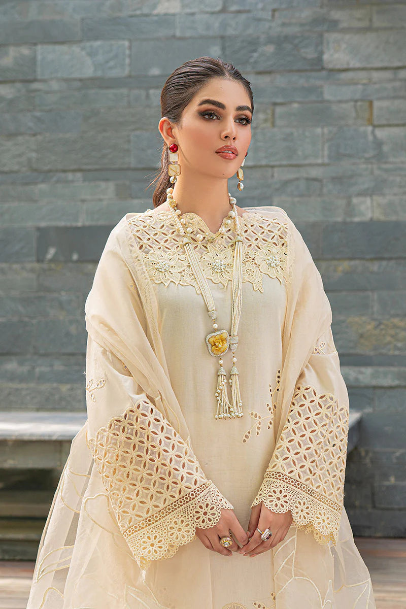 MUSHQ -3PC FULLY HEAVY EMBROIDERED CHICKEN KARI LAWN DRESS WITH FULLY EMBROIDERED 4 SIDE ORGANZA DUPATTA- FN-02