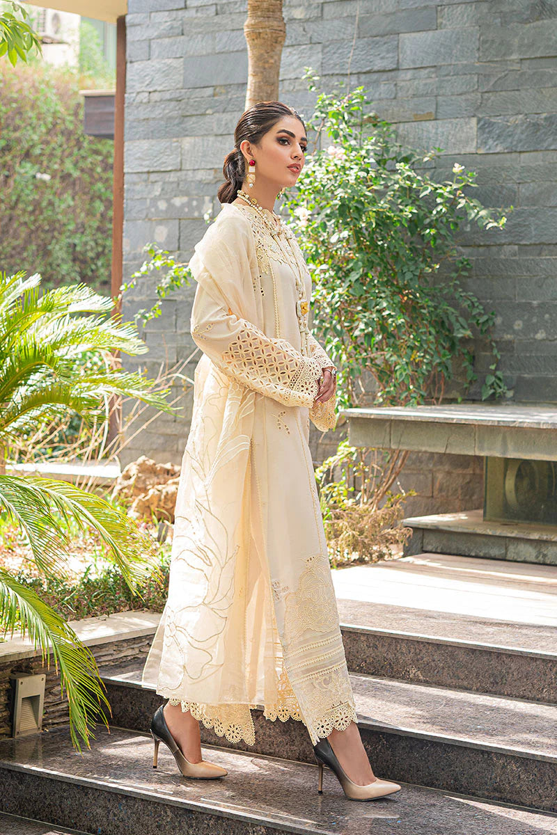 MUSHQ -3PC FULLY HEAVY EMBROIDERED CHICKEN KARI LAWN DRESS WITH FULLY EMBROIDERED 4 SIDE ORGANZA DUPATTA- FN-02