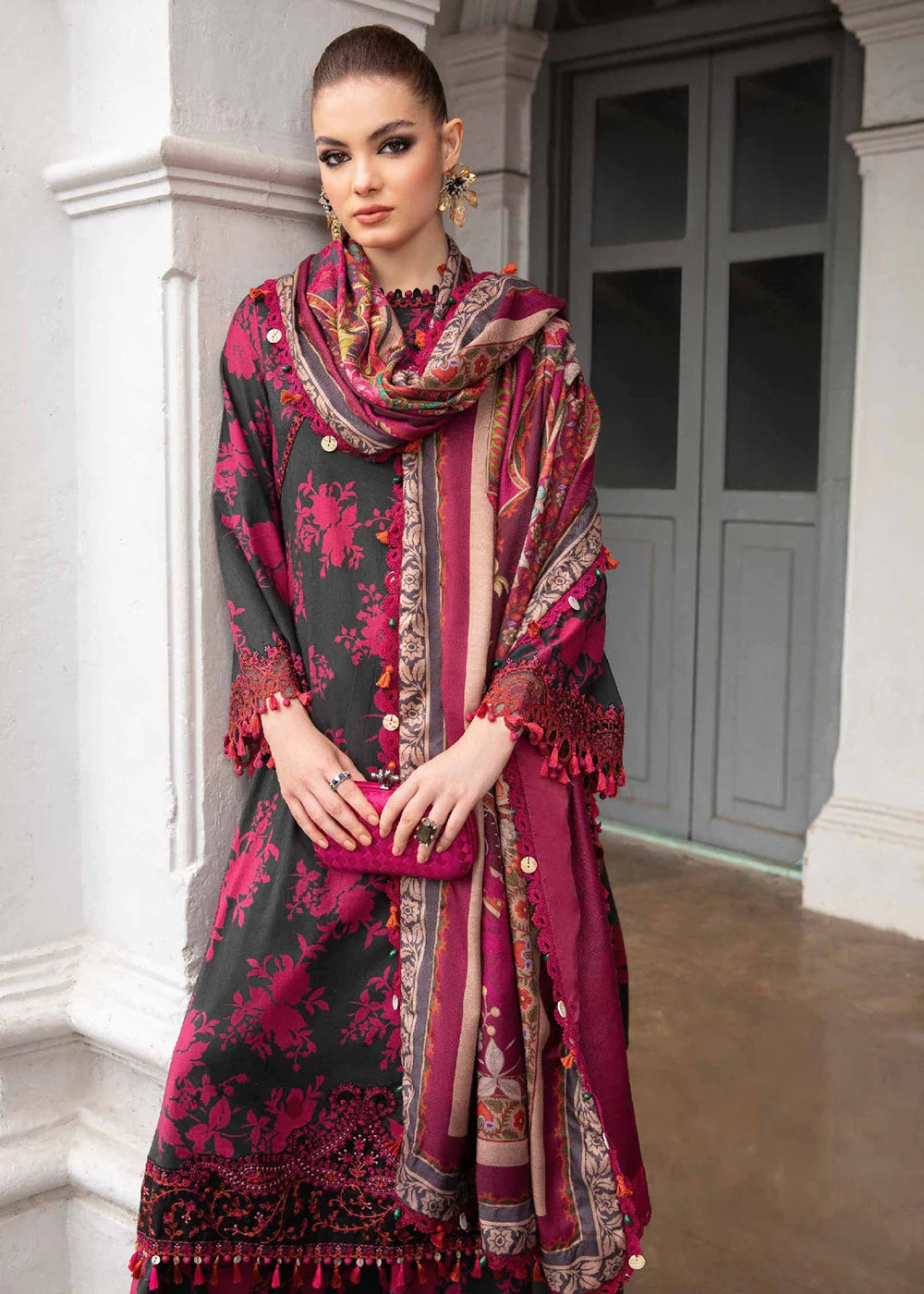 MARIA.B -3PC EMBROIDERED LAWN DRESS WITH CHIFFON DUPATTA- FN-11