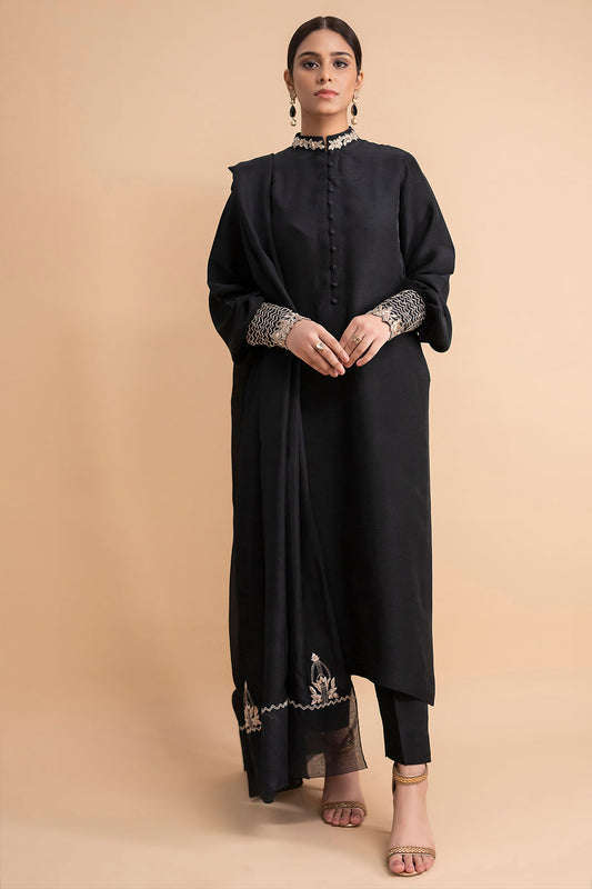 NERA -3PC EMBROIDERED DHANAK DRESS WITH EMBROIDERED DHANAK WOOL SHAWL- FW-90