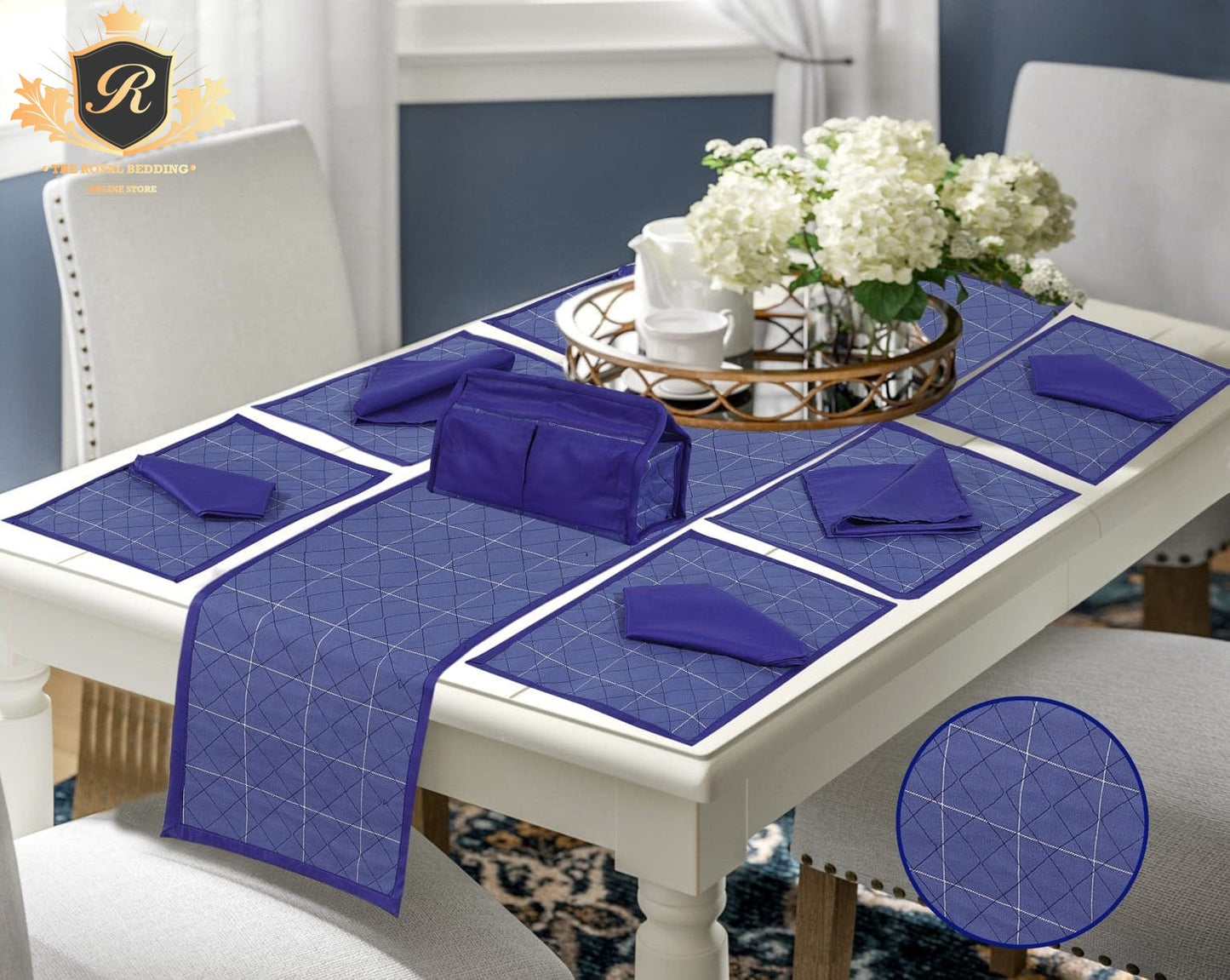 14 PCS QUILTED TABLE RUNNER SET