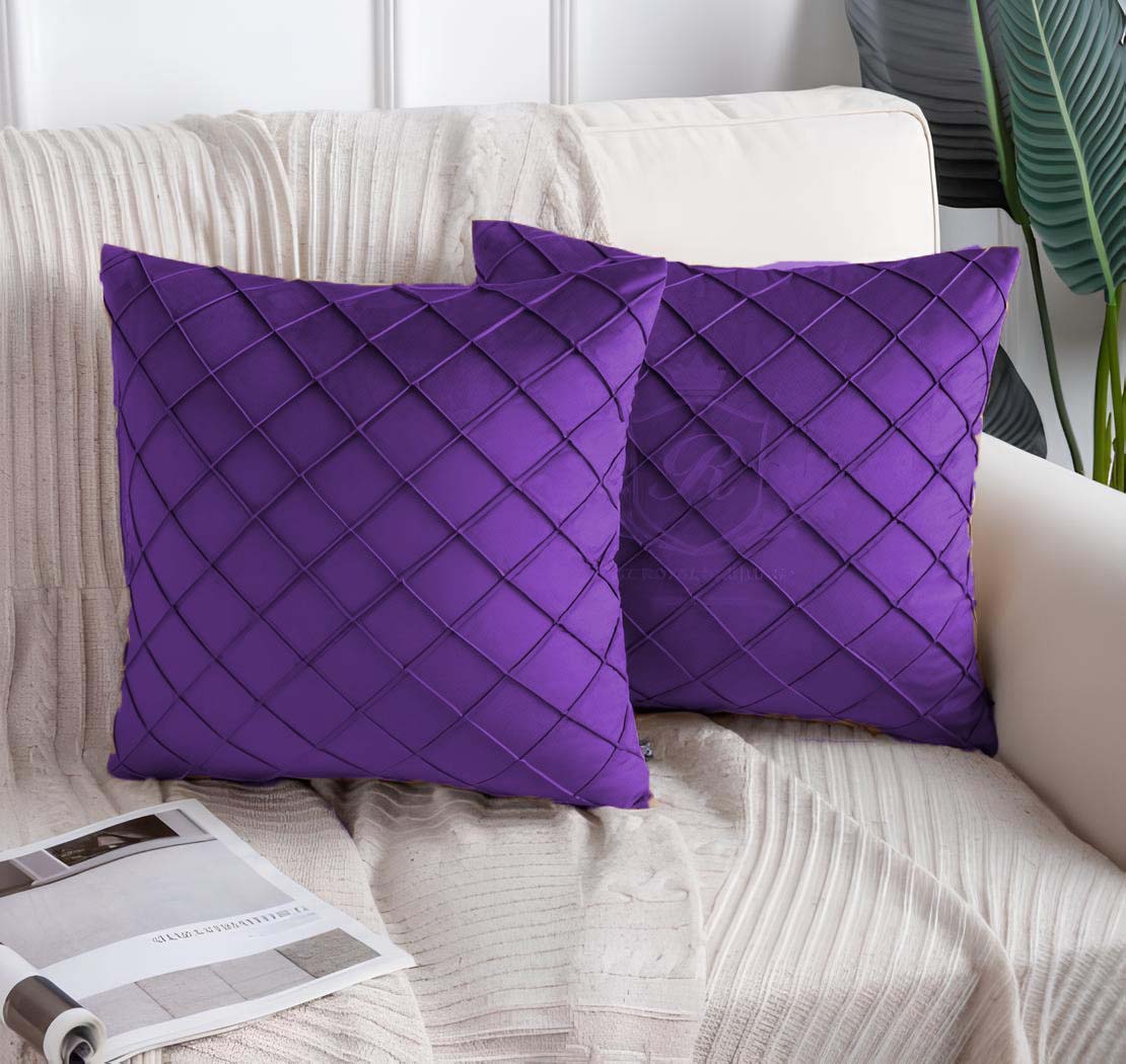 PINTUCK VELVET CUSHIONS 9 COLOURS