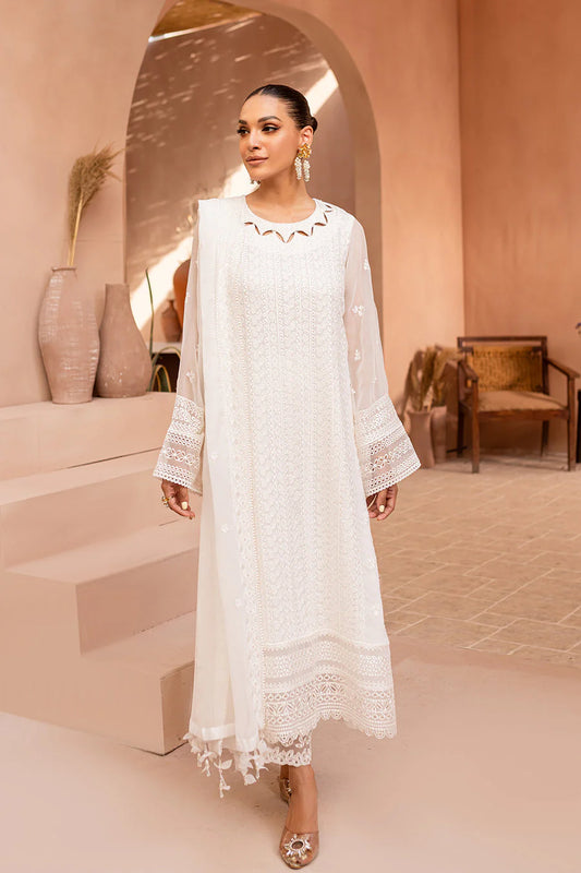 AZURE -3PC FULLY FANCY EMBROIDERED CHIFFON DRESS WITH EMBROIDERED PURE CHIFFON DUPATTA- FPW-117