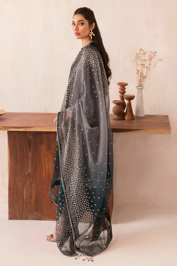 JAZMIN -3PC HEAVY EMBROIDERED VELVET DRESS WITH 4 SIDE EMBROIDERED ORGANZA DUPATTA- FPW-85