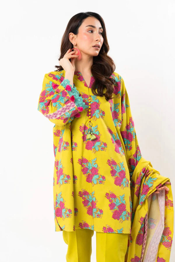 ALKARAM LAWN PRINTED SHIRT LAWN TROUSER WITH PRINTED DUPPATA ALK-14