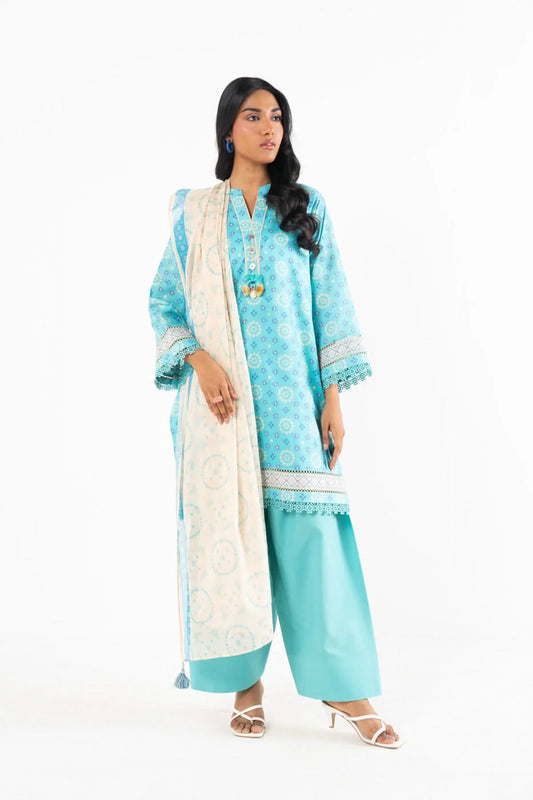ALKARAM LAWN PRINTED SHIRT LAWN TROUSER WITH PRINTED DUPPATA ALK-13
