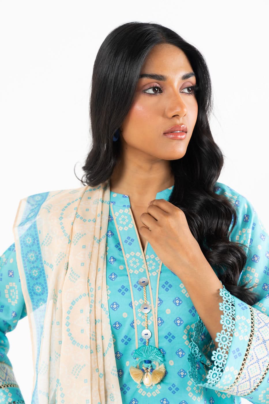 ALKARAM LAWN PRINTED SHIRT LAWN TROUSER WITH PRINTED DUPPATA ALK-13