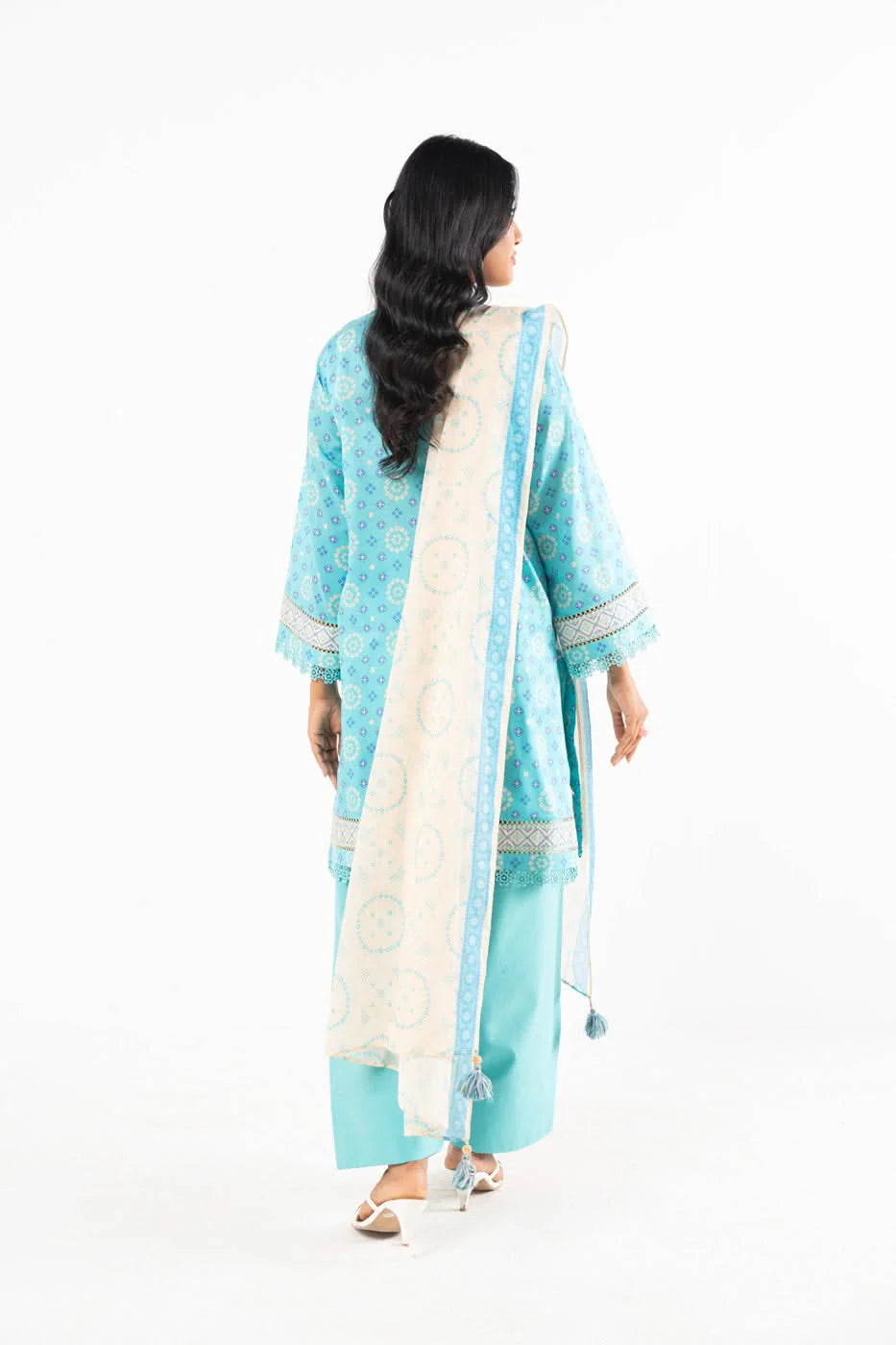 ALKARAM LAWN PRINTED SHIRT LAWN TROUSER WITH PRINTED DUPPATA ALK-13