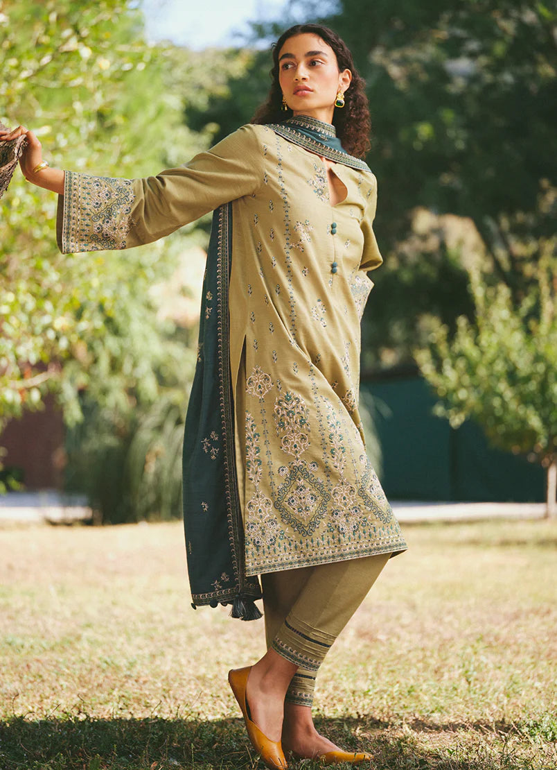 IZZAH -3PC EMBROIDERED LAWN DRESS WITH EMBROIDERED CHIFFON DUPATTA- FN-40