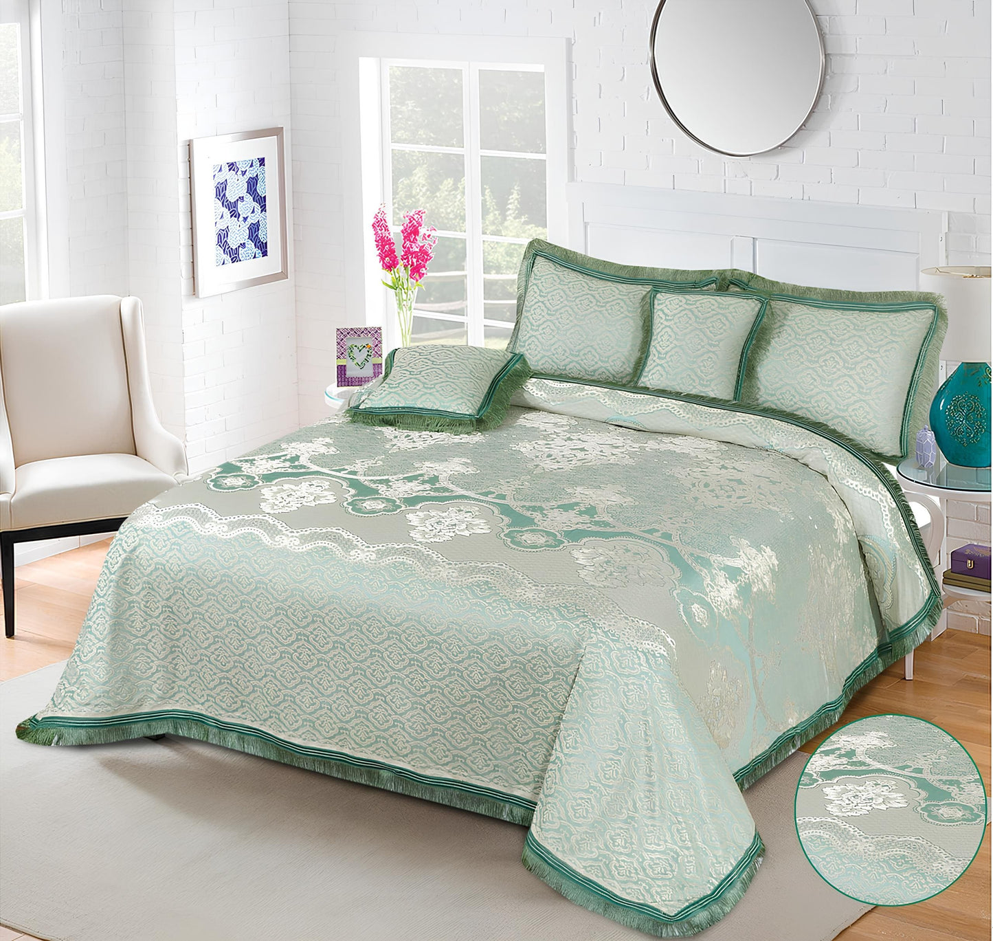 5 PCS HEAVY PALACHI BEDDING SET 9 COLOURS