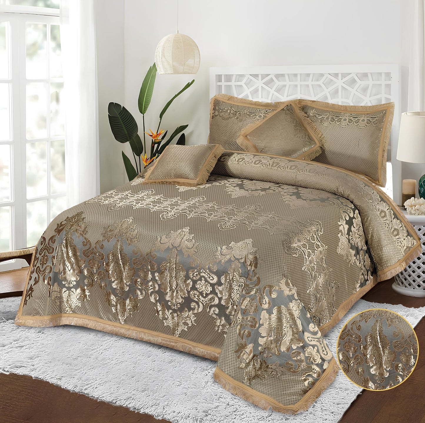 5 PCS HEAVY PALACHI BEDDING SET 9 COLOURS