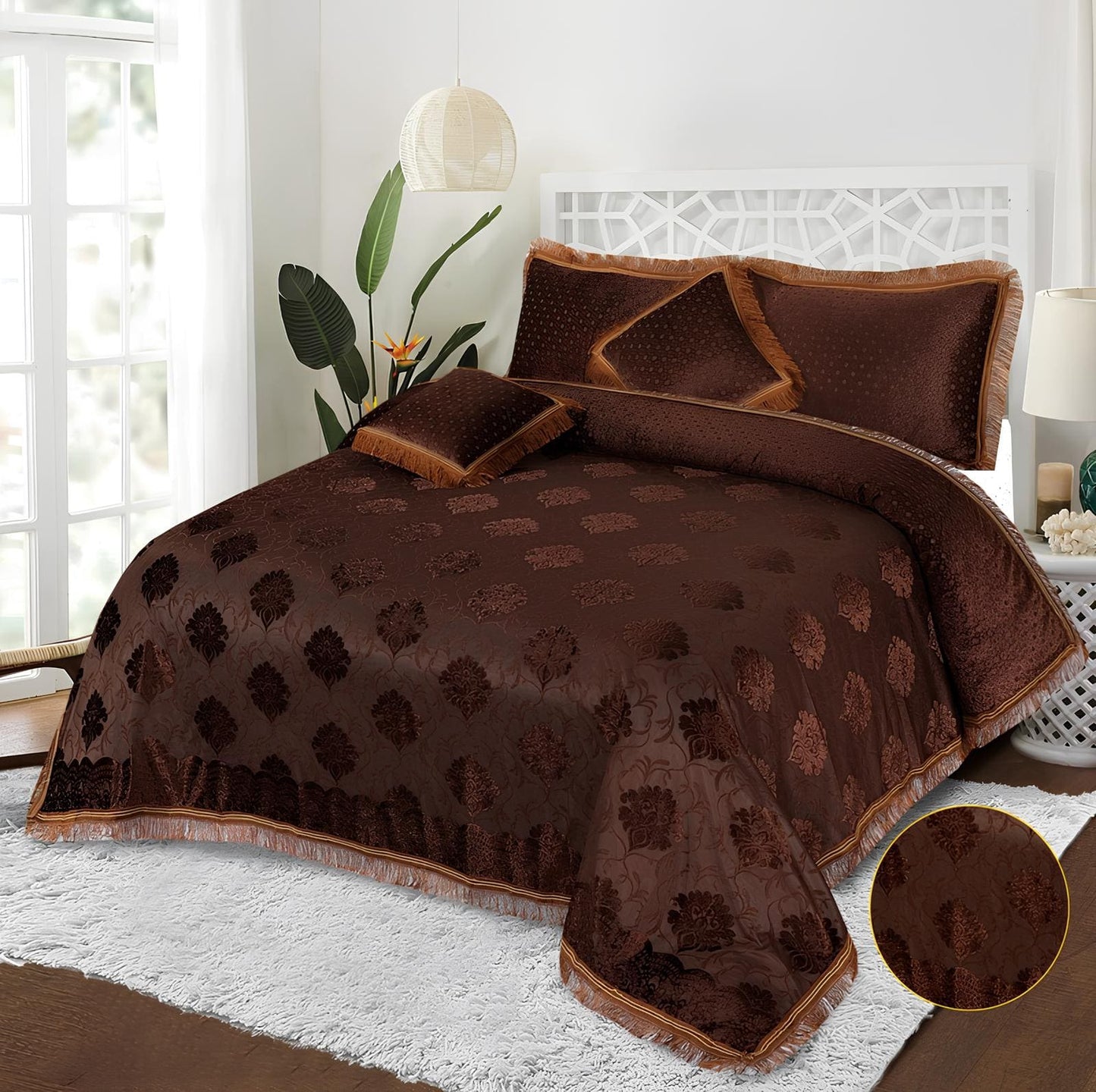 5 PCS HEAVY PALACHI BEDDING SET 9 COLOURS