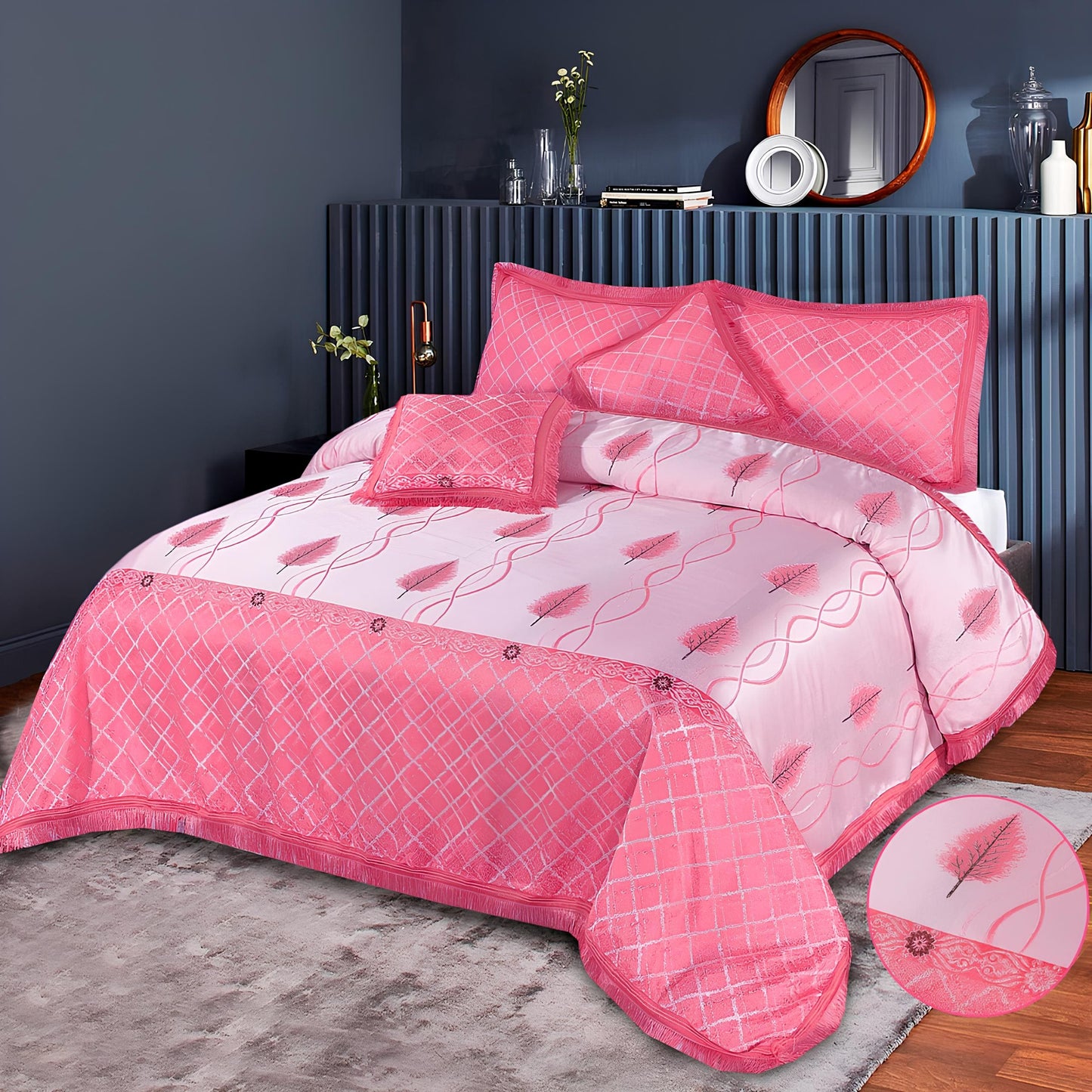 5 PCS ARIZONA SHANGHAI FANCY BEDDING SET 6 COLOURS