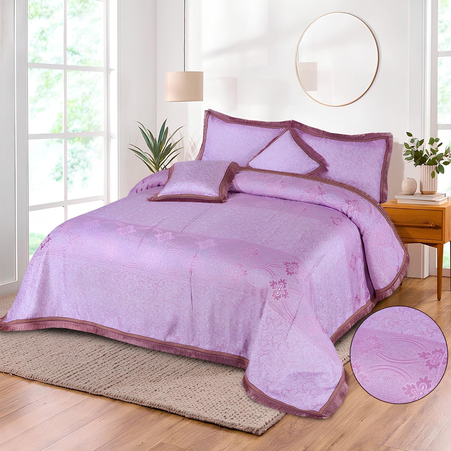 5 PCS ARIZONA SHANGHAI FANCY BEDDING SET 6 COLOURS