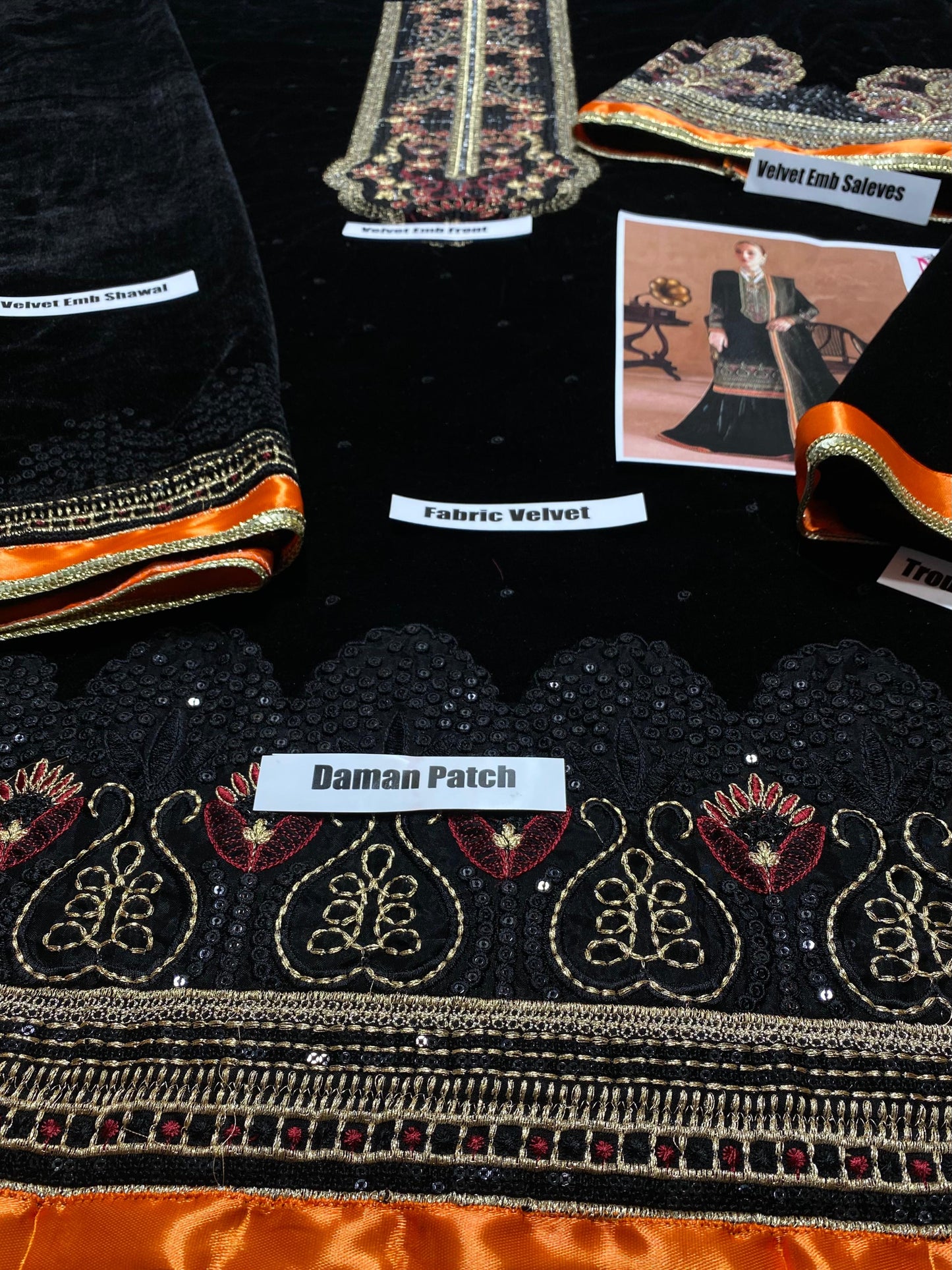 ZAFIRA -3PC FANCY HEAVY EMBROIDERED VELVET DRESS WITH 4 SIDE HEAVY EMBROIDERED ORGANZA DUPATTA- FPW-81