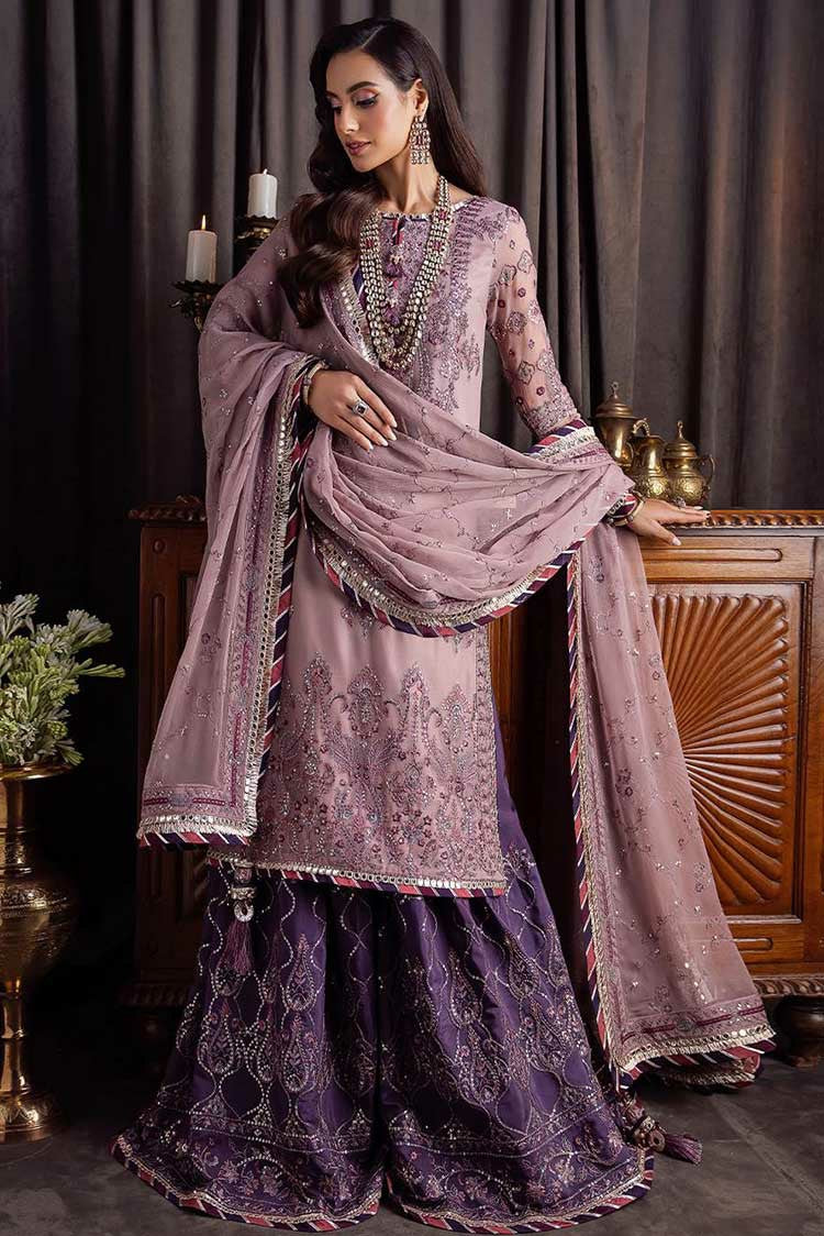 ASIM JOFA -3PC FANCY EMBROIDERED CHIFFON DRESS WITH 4 SIDE HEAVY EMBROIDERED CHIFFON DUPATTA- FPW-91