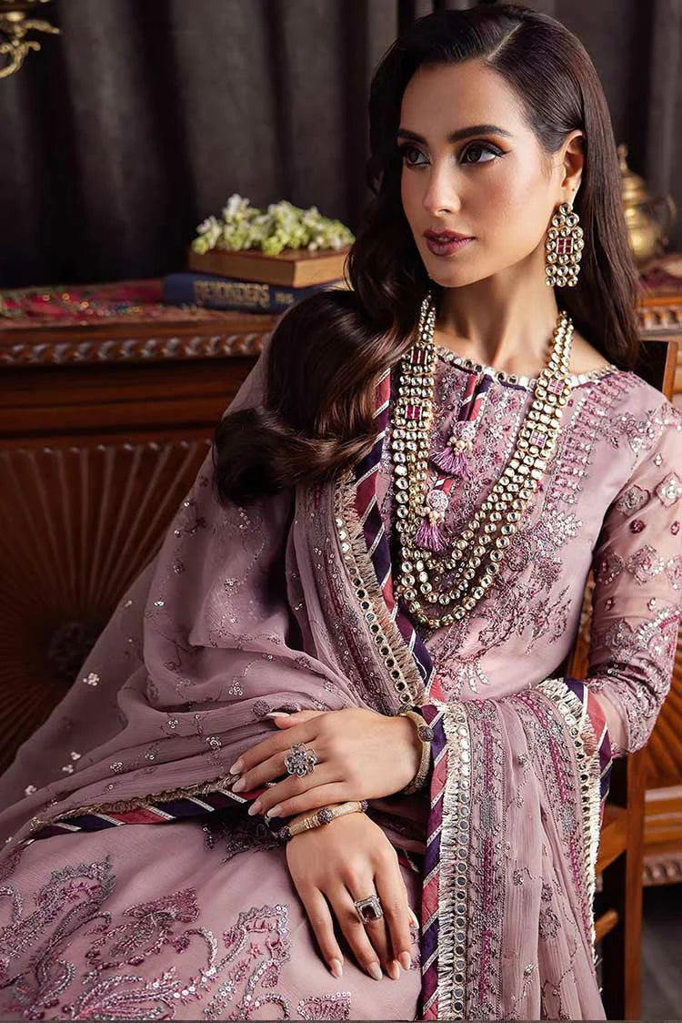 ASIM JOFA -3PC FANCY EMBROIDERED CHIFFON DRESS WITH 4 SIDE HEAVY EMBROIDERED CHIFFON DUPATTA- FPW-91