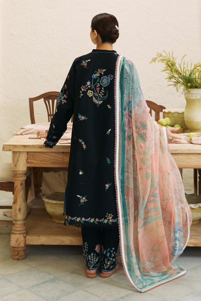 ZARA SHAHJAHAN -3PC HEAVY EMBROIDERED LAWN DRESS WITH 4 SIDE EMBROIDERED CHIFFON DUPATTA- FN-71