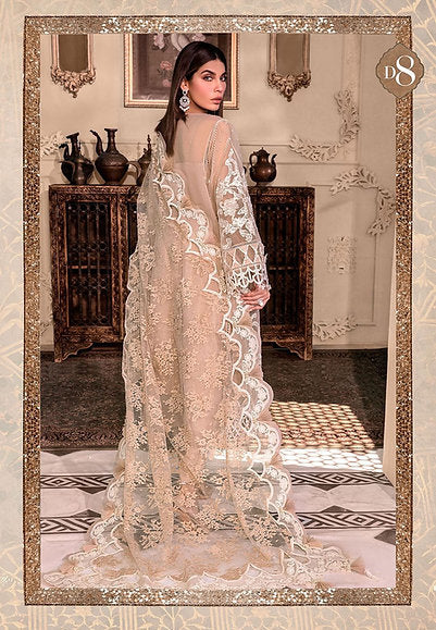 MARIA.B -3PC EMBROIDERED FANCY CHIFFON DRESS WITH HEAVY CUTWORK EMBROIDERED DUPATTA- FPW-34