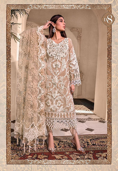 MARIA.B -3PC EMBROIDERED FANCY CHIFFON DRESS WITH HEAVY CUTWORK EMBROIDERED DUPATTA- FPW-34