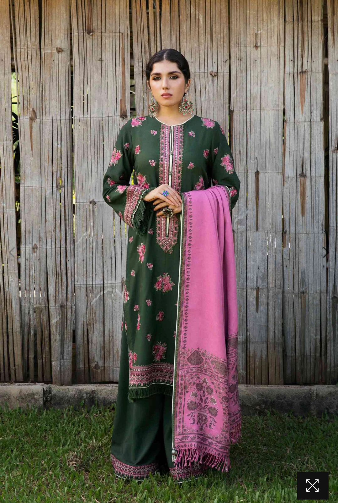 ZAINAB CHOTHANI -3PC EMBROIDERED KHADDAR DRESS WITH WOOL SHAWL- FW-79