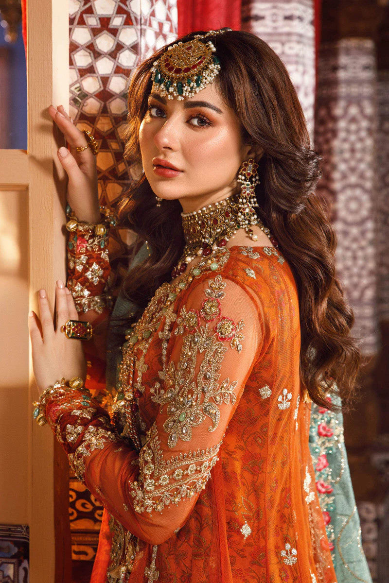 MARIA B-3PC FULLY FANCY EMBROIDERED CHIFFON DRESS WITH EMBROIDERED NET DUPATTA- FPW-120