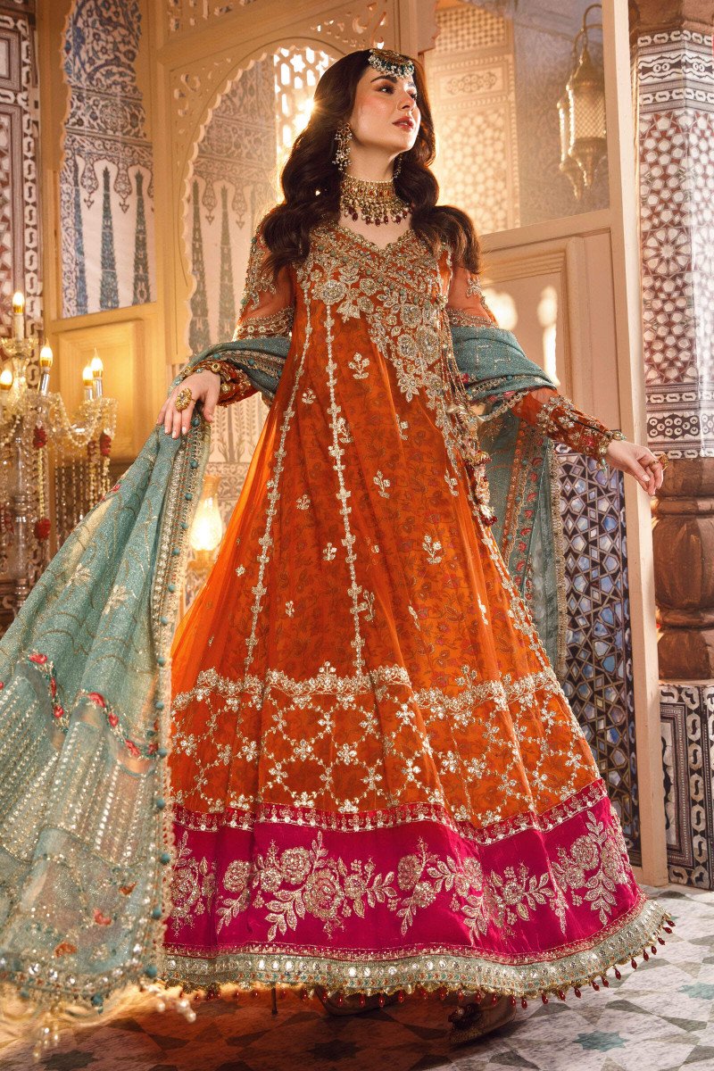 MARIA B-3PC FULLY FANCY EMBROIDERED CHIFFON DRESS WITH EMBROIDERED NET DUPATTA- FPW-120