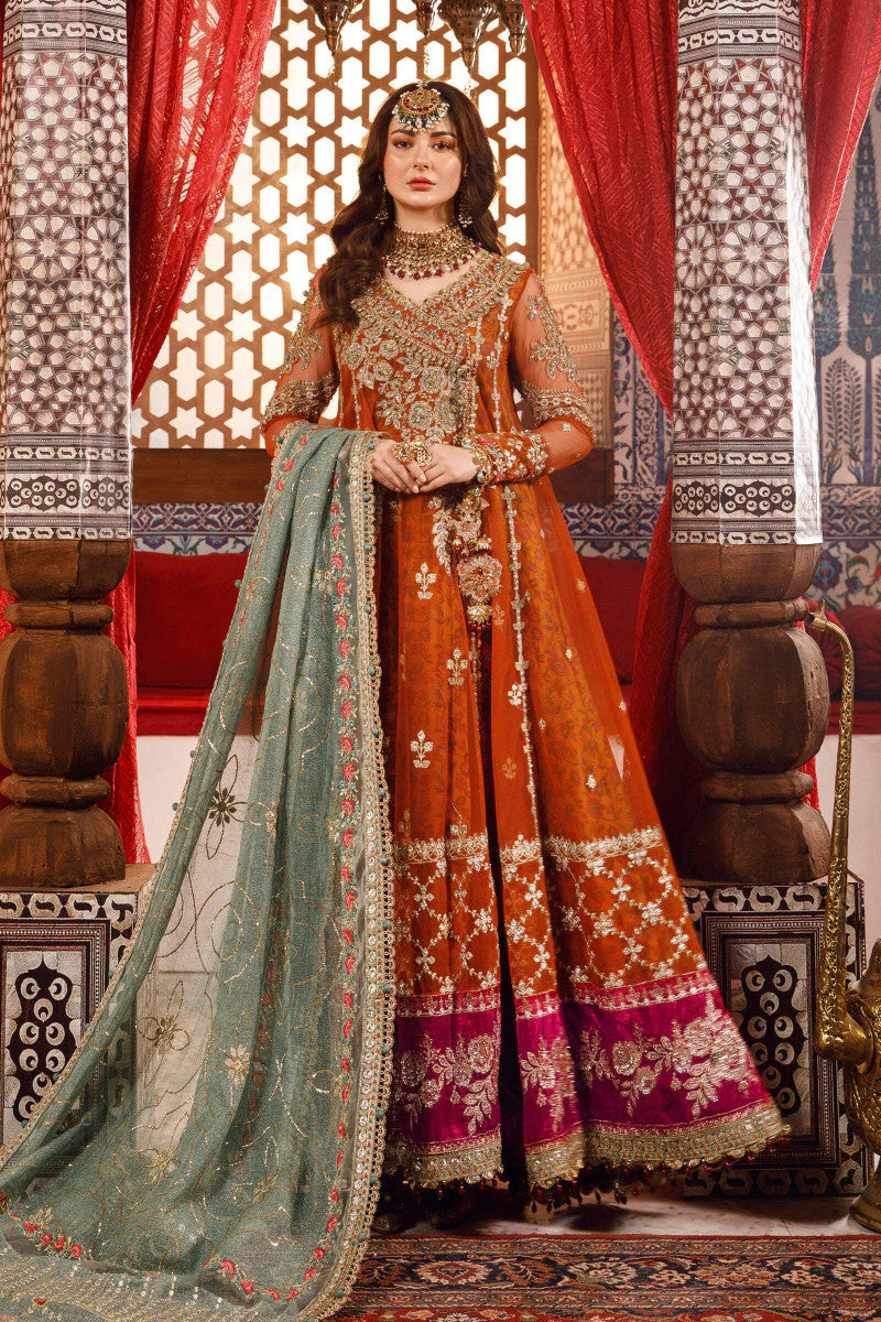 MARIA B-3PC FULLY FANCY EMBROIDERED CHIFFON DRESS WITH EMBROIDERED NET DUPATTA- FPW-120