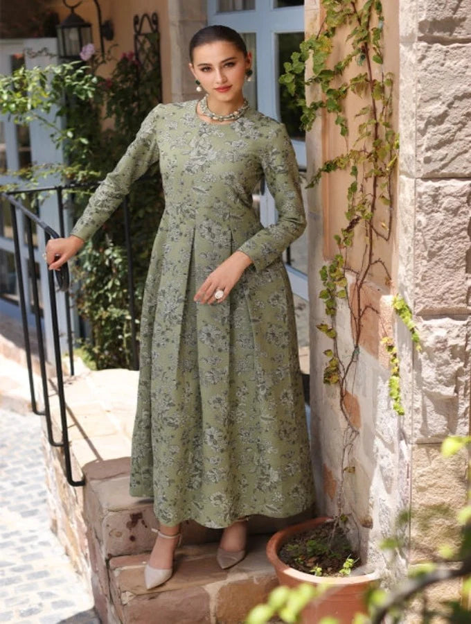 BAREEZE -2PC FULLY EMBROIDERED LAWN DRESS WITH DYED LAWN TROUSER - FT-05