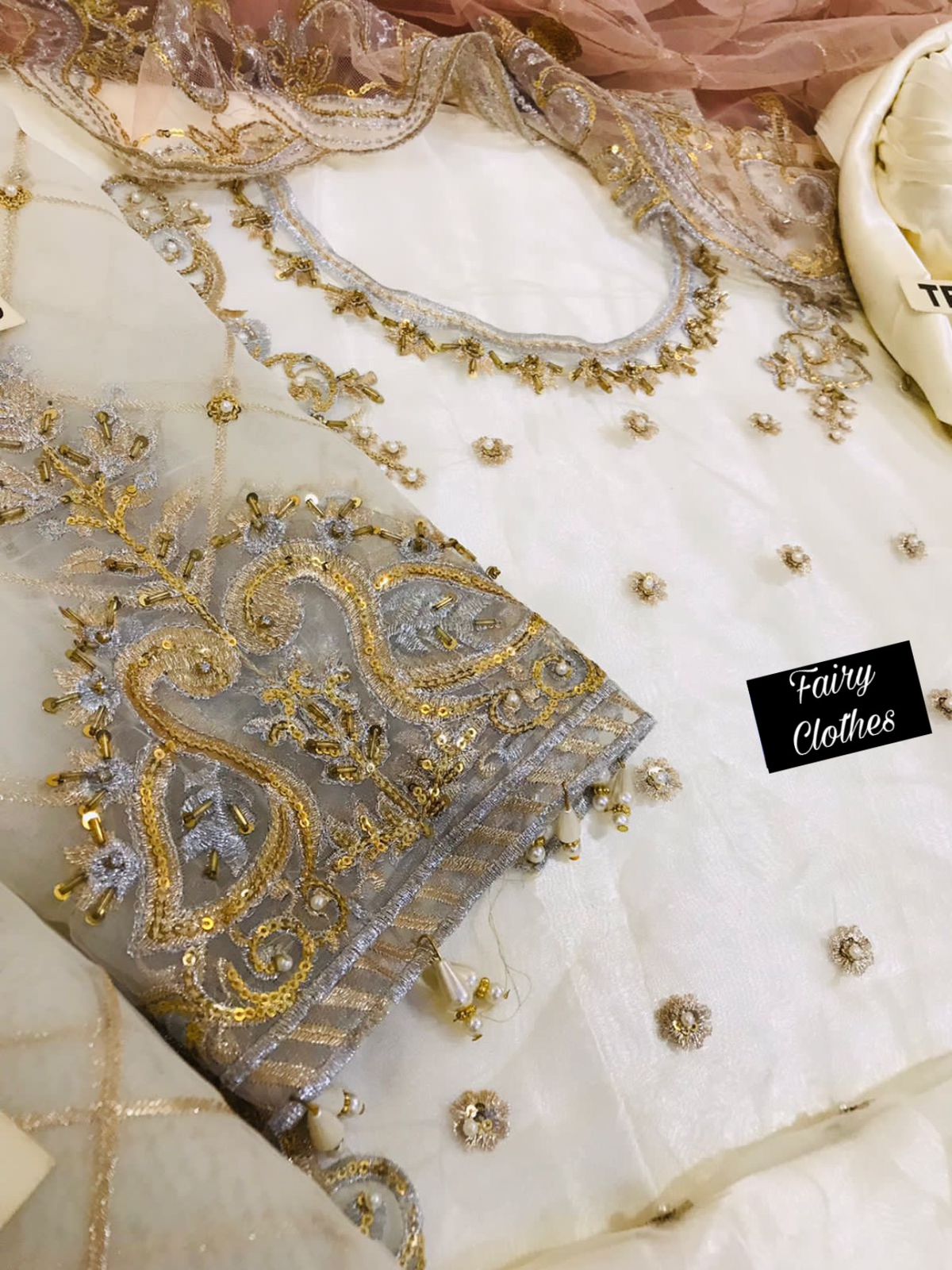 SADAF FAWAD KHAN -HEAVY EMBROIDED FANCY WORK ORGANZA DRESS WITH HEAVY EMBROIDED FANCY NET DUPATTA- FPW-04