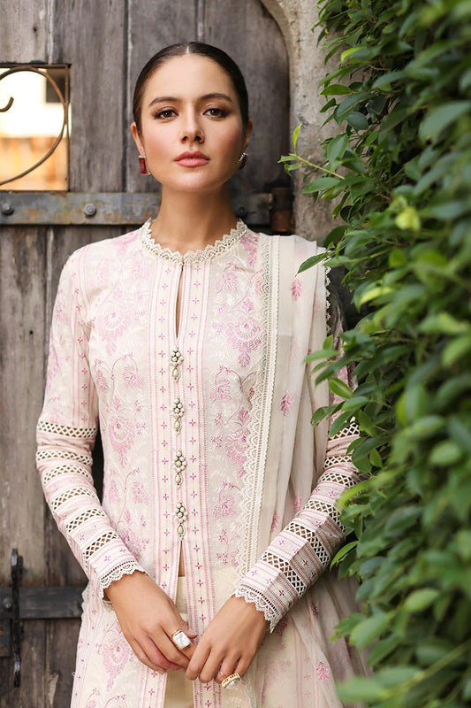 BAREEZE -3PC EMBROIDED LAWN DRESS WITH EMROIDED CHIFFON DUPATTA- EL-17