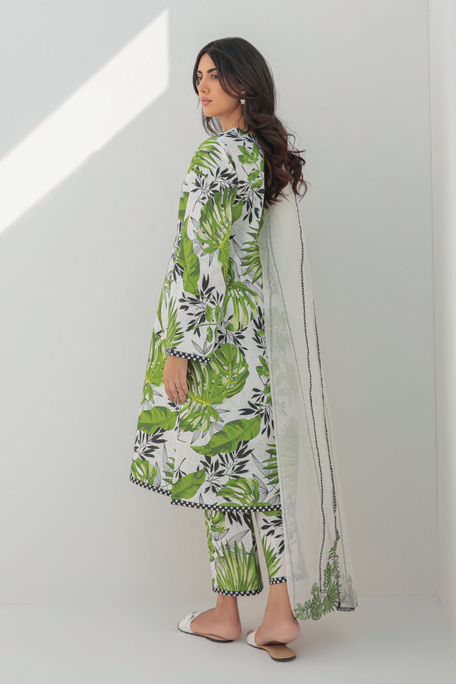 JAZMIN -3PC PRINTED LAWN DRESS WITH SILK DUPATTA- FP-10