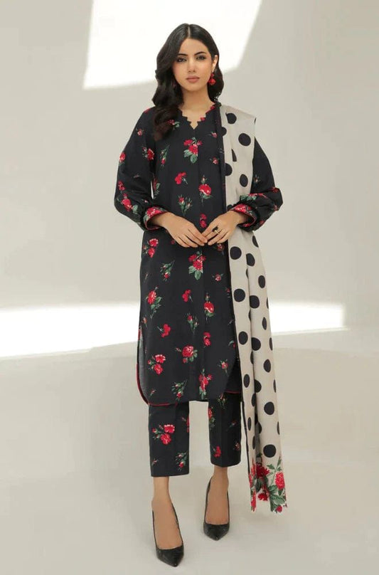 CHARIZMA -3PC PRINTED KARANDI DRESS WITH KARANDI WOOL SHAWL- FC-02