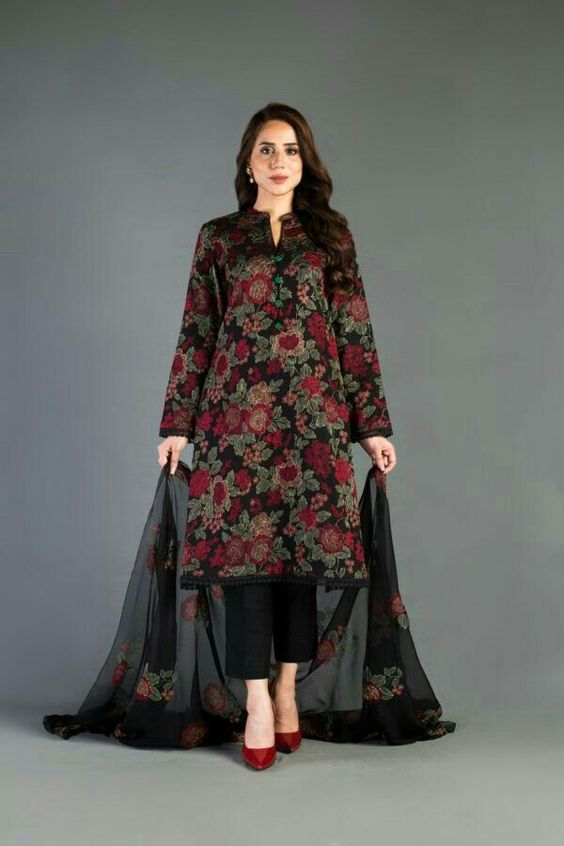 BAREEZE -3PC EMBROIDED LAWN DRESS WITH EMBROIDED CHIFFON DUPATTA- EL30