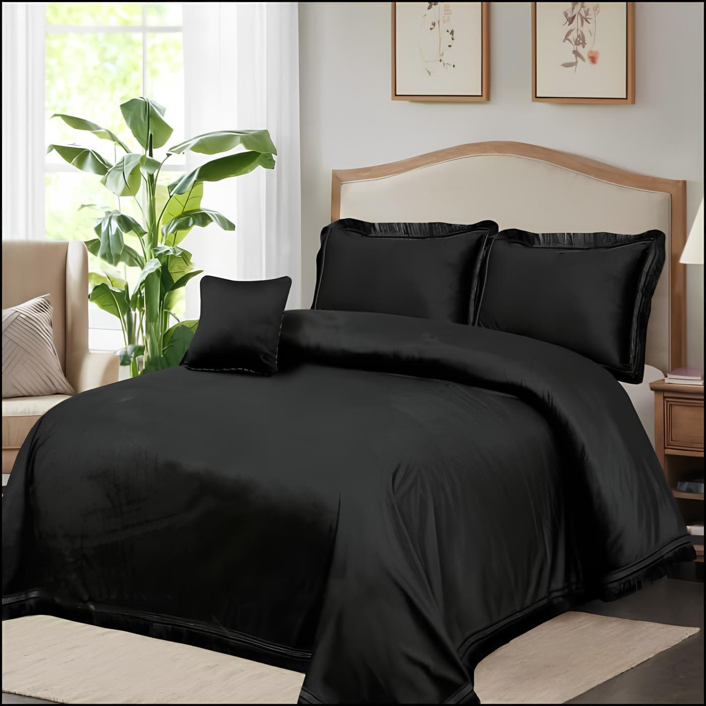 LUXURY EXECUTIVE 5 PCS VELVET BEDDING SET 8 COLOURS