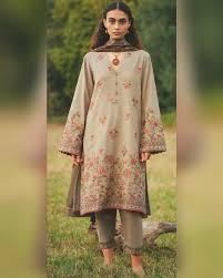 ETHNIC -3PC EMBROIDED LAWN DRESS WITH EMBROIDED CHIFFON DUPATTA- FCO-129